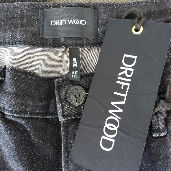 Driftwood Jackie Lace Hem Skinny Jeans Black - Picture 3 of 5